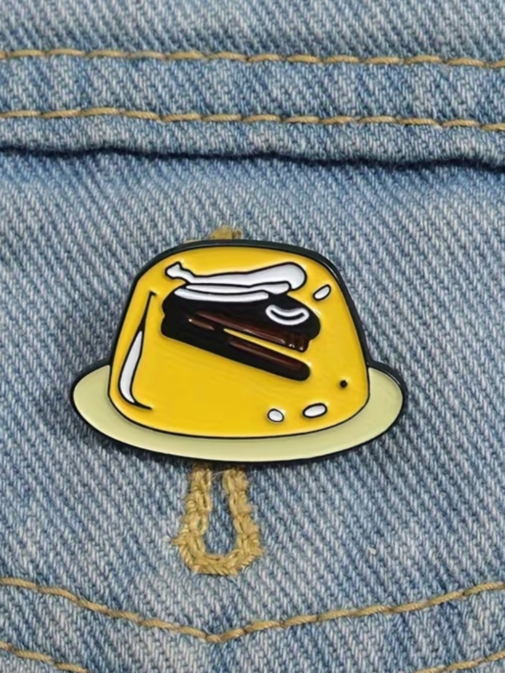 Yellow Pudding Hat Enamel Pin
